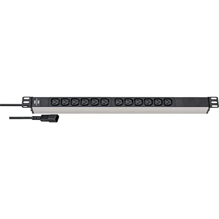 Priza Multipla Alu-Line 19  12-way power strip (black/silver 1U IEC connector)