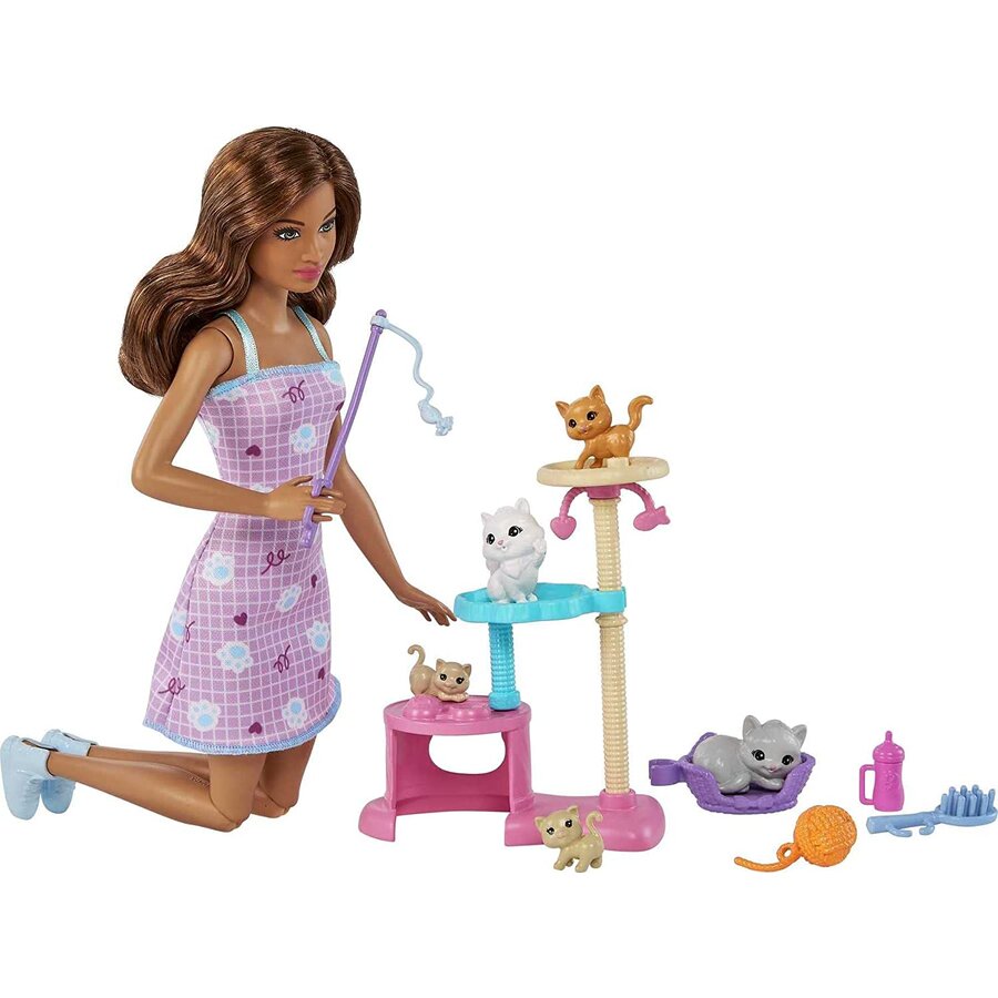 Mattel Doll And Kitten Scratching Post Playset