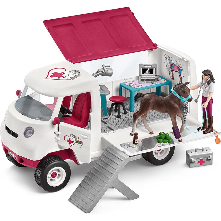 Jucarie Horse Club Mobile veterinarian with Hanoverian foal, play figure