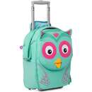 childrens suitcase Eluise Owl, trolley (turquoise/pink)