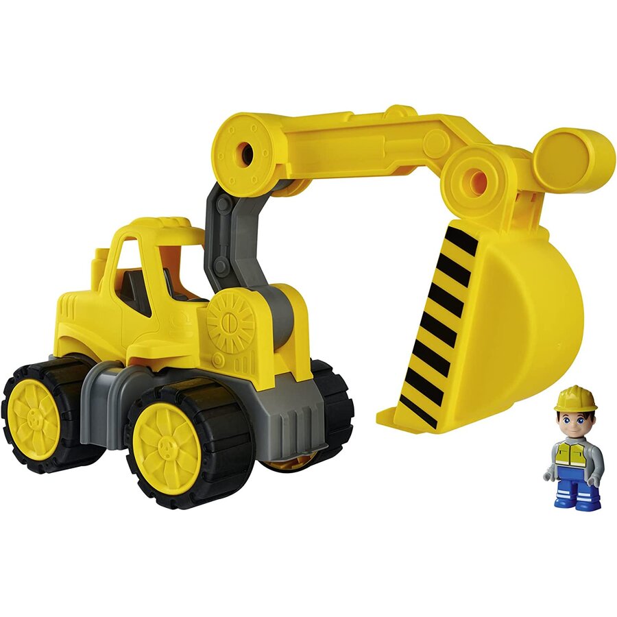 Excavator Power-Worker  Plastic Brat Mobil   Galben