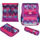 Loop Plus Funky Horse, school bag (purple/pink, incl. 16-piece school case, pencil case, sports bag)