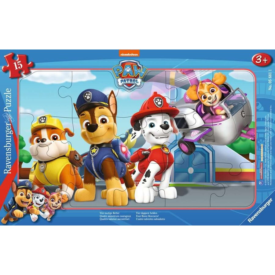 Jucarie Childrens puzzle Four courageous rescuers (15 pieces, frame puzzle)