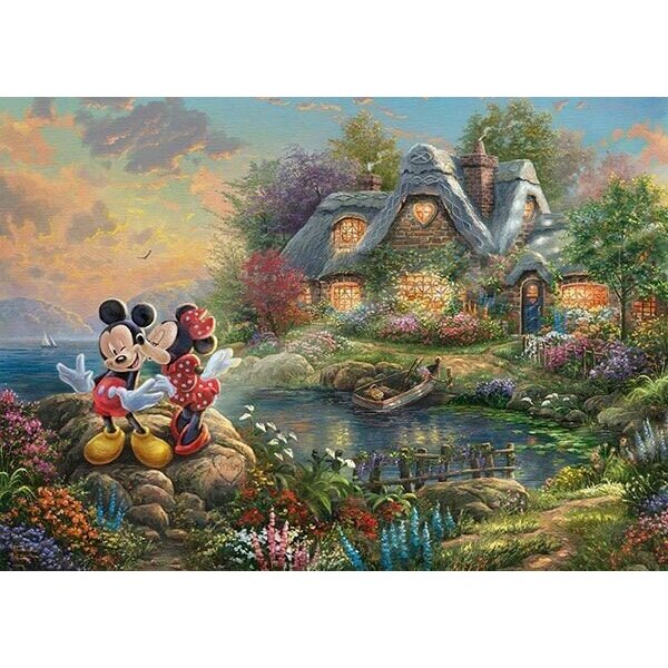 Schmidt Spiele Thomas Kinkade: Painter of Light - Disney, Sweethearts Mickey & Minnie, Jigsaw Puzzle