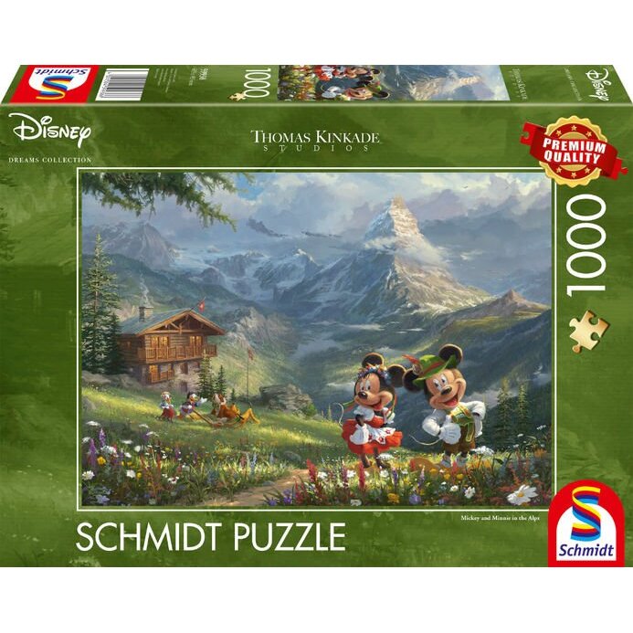 Schmidt Spiele Thomas Kinkade Studios: Disney - Mickey & Minnie in the Alps, Jigsaw Puzzle (1000 pie