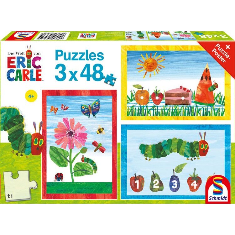 Schmidt Spiele The Very Hungry Caterpillar: The World of the Very Hungry Caterpillar, Puzzle (3x 48 