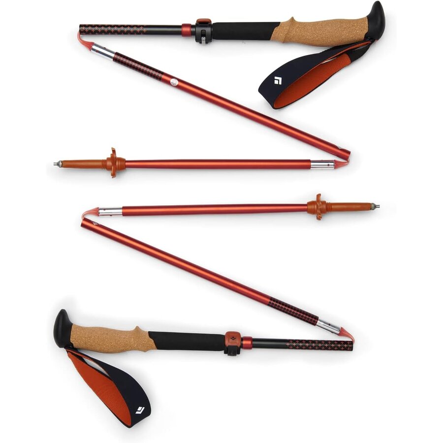 Black Diamond trekking poles Pursuit FLZ M/L, fitness device (black/red, 1 pair, 125-140 cm)