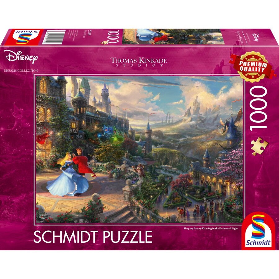Schmidt Spiele Thomas Kinkade Studios: Sleeping Beauty Dancing in the Enchanted Light, Puzzle (Disne