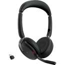 Evolve2 65 Flex Duo WLC, with charging pad, headset (black, stereo, Microsoft Teams, USB-C, Link380c)