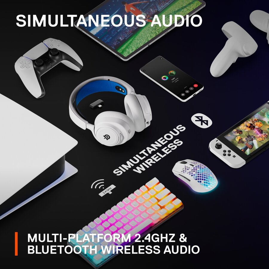 Căști SteelSeries Arctis Nova 7P, gaming headset (white/black, USB-C, Bluetooth) — imaginea 4