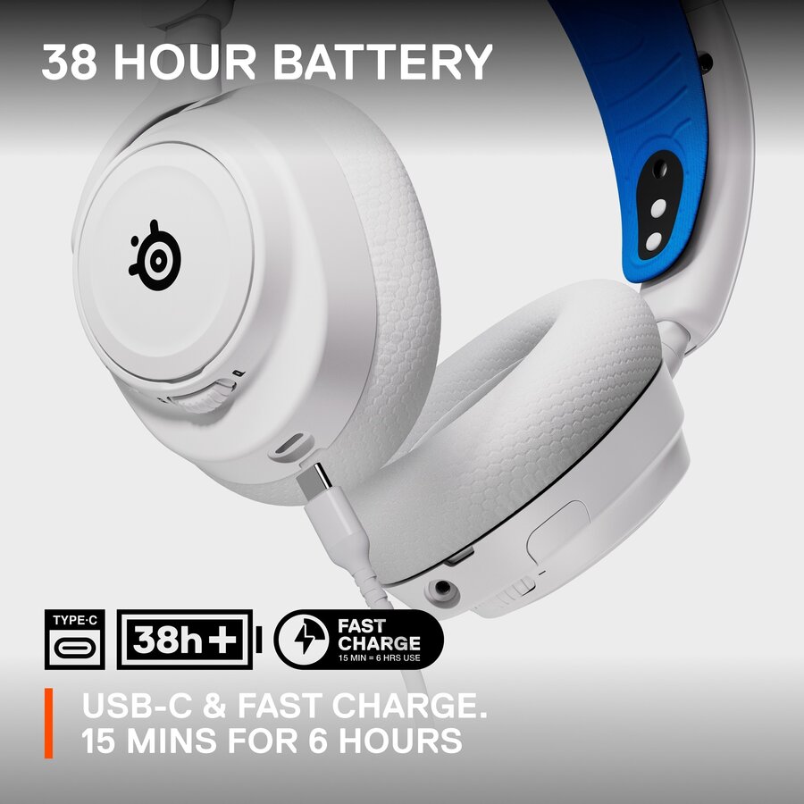 Căști SteelSeries Arctis Nova 7P, gaming headset (white/black, USB-C, Bluetooth) — imaginea 5