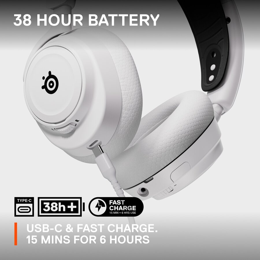 Căști SteelSeries Arctis Nova 7X, gaming headset (white/black, USB-C, Bluetooth) — imaginea 4