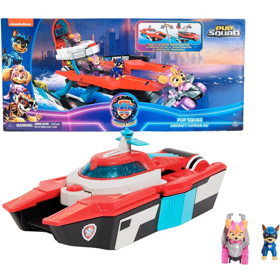 Spin Master Paw Patrol: The Mighty Movie, Pup Squad Mini Marine Headquarters Playset, Toy Vehicle (w