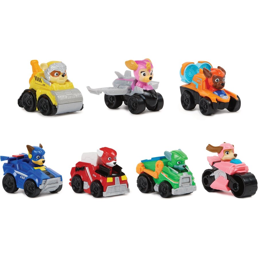 Spin Master Paw Patrol: The Mighty Movie 7 Piece Pup Squad Racers Gift Set Toy Vehicle (with Liberty