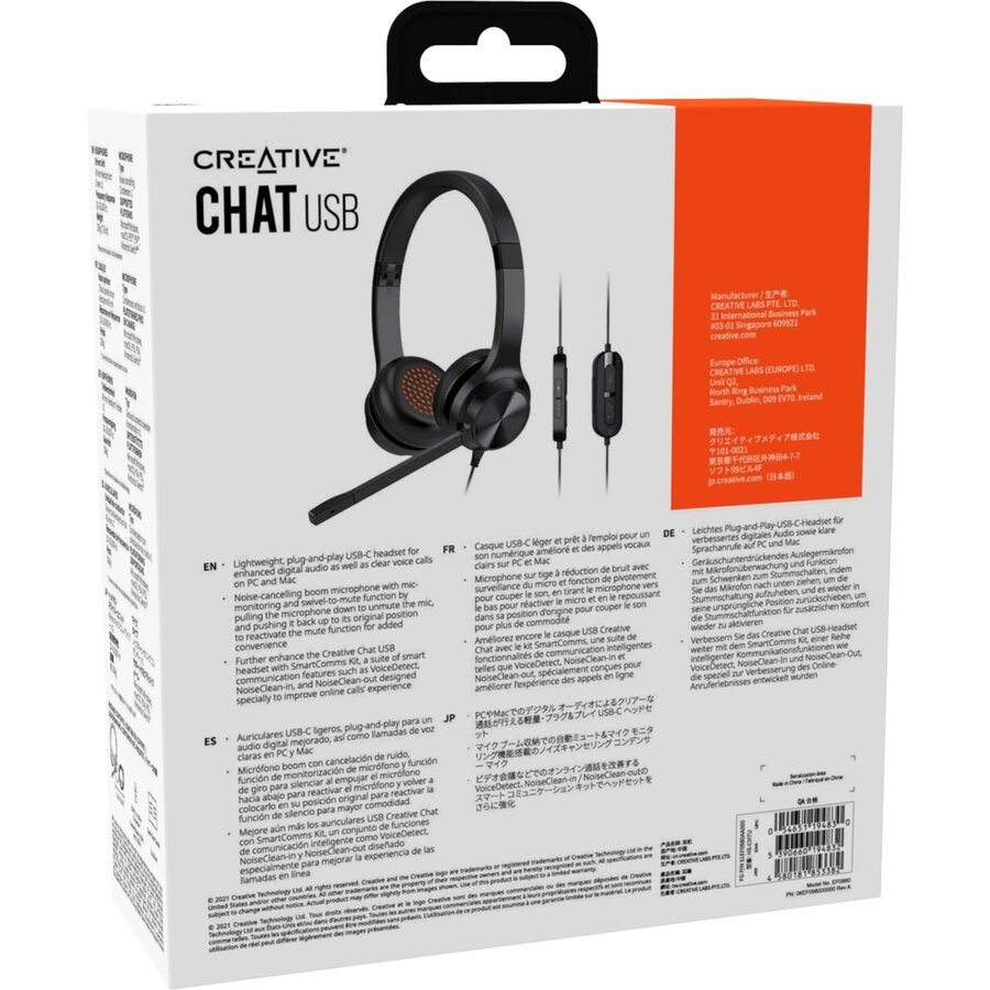 Căști Creative Labs Chat USB, headset (black) — imaginea 5