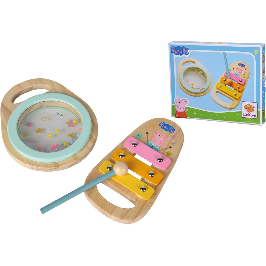 Jucarie Peppa Pig Wooden Music Set Musical Instrument (2 Pieces)