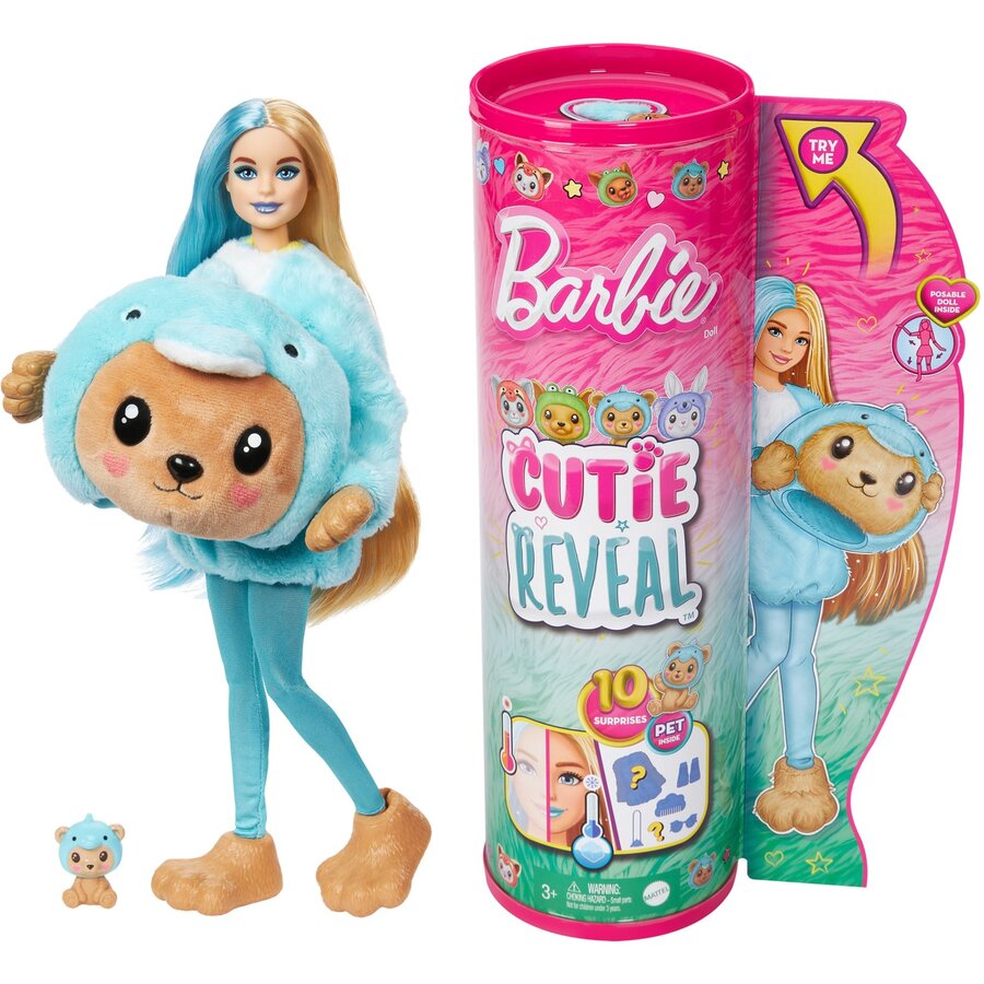 Mattel Cutie Reveal Costume Cuties Series - Teddy Dolphin, Doll