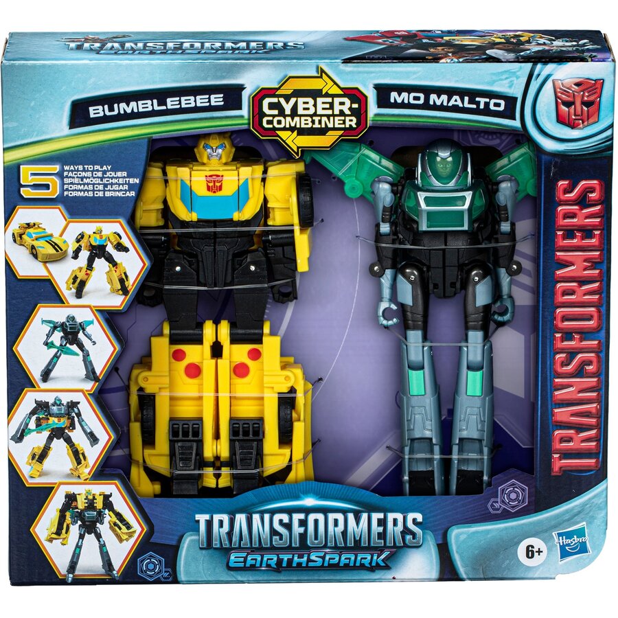 Jucarie Transformers Earthspark Cyber-combiner Bumblebee And Mo Malto Toy Figure