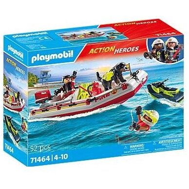 Action Heroes 71464 Fire Brigade Boat with Jet Ski