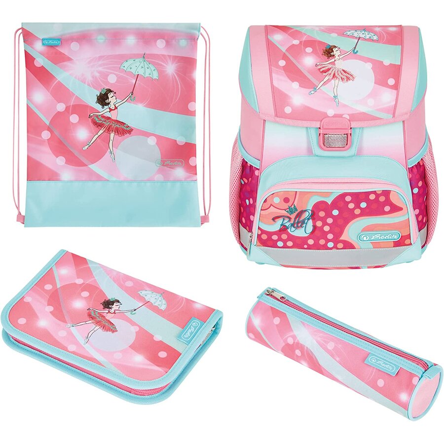 Jucarie Loop Plus Ballet Love, school bag (pink/pink, incl. 16-piece school case, pencil case, sport