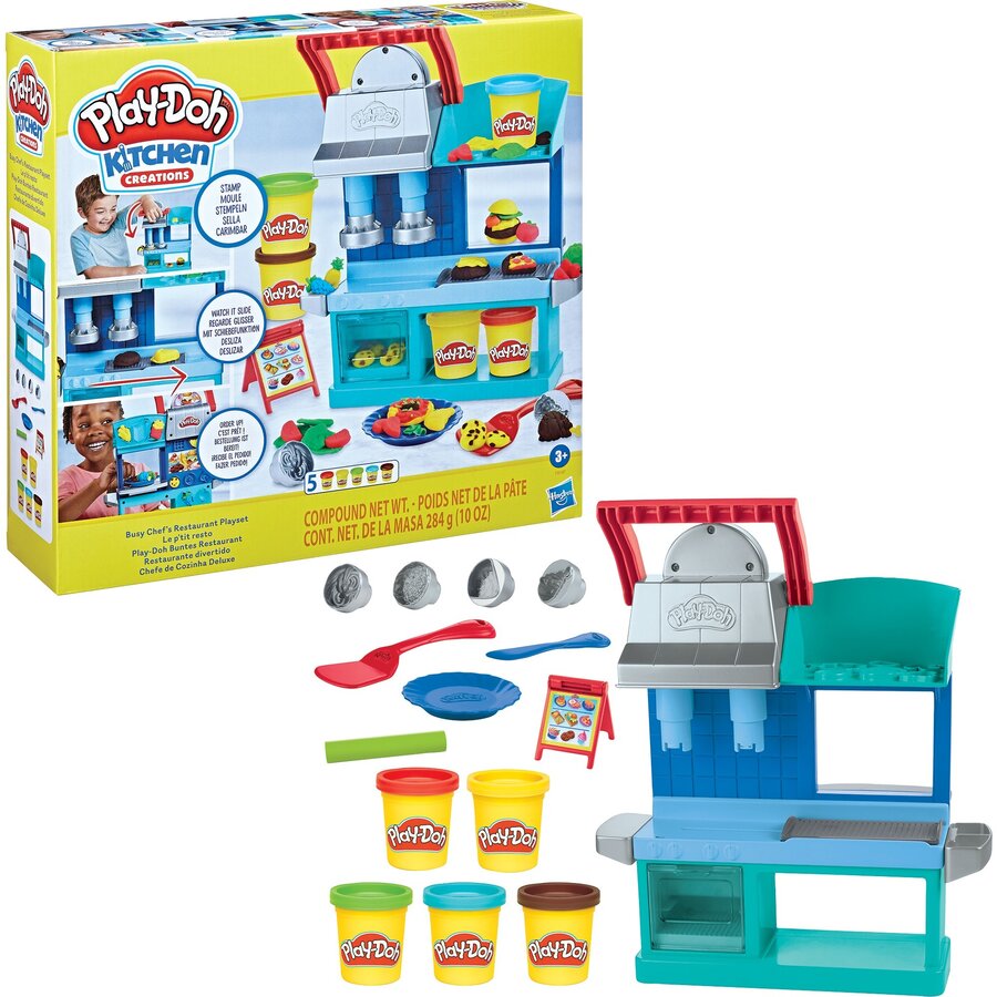 Jucarie Play-Doh Colorful Restaurant, kneading