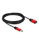 USB 3.2 Gen 1 extension cable, USB-A male > USB-A female (black/red, 5 meters, SuperSpeed)