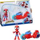 Marvel Spidey and His Amazing Friends - Spidey with motorcycle, toy figure