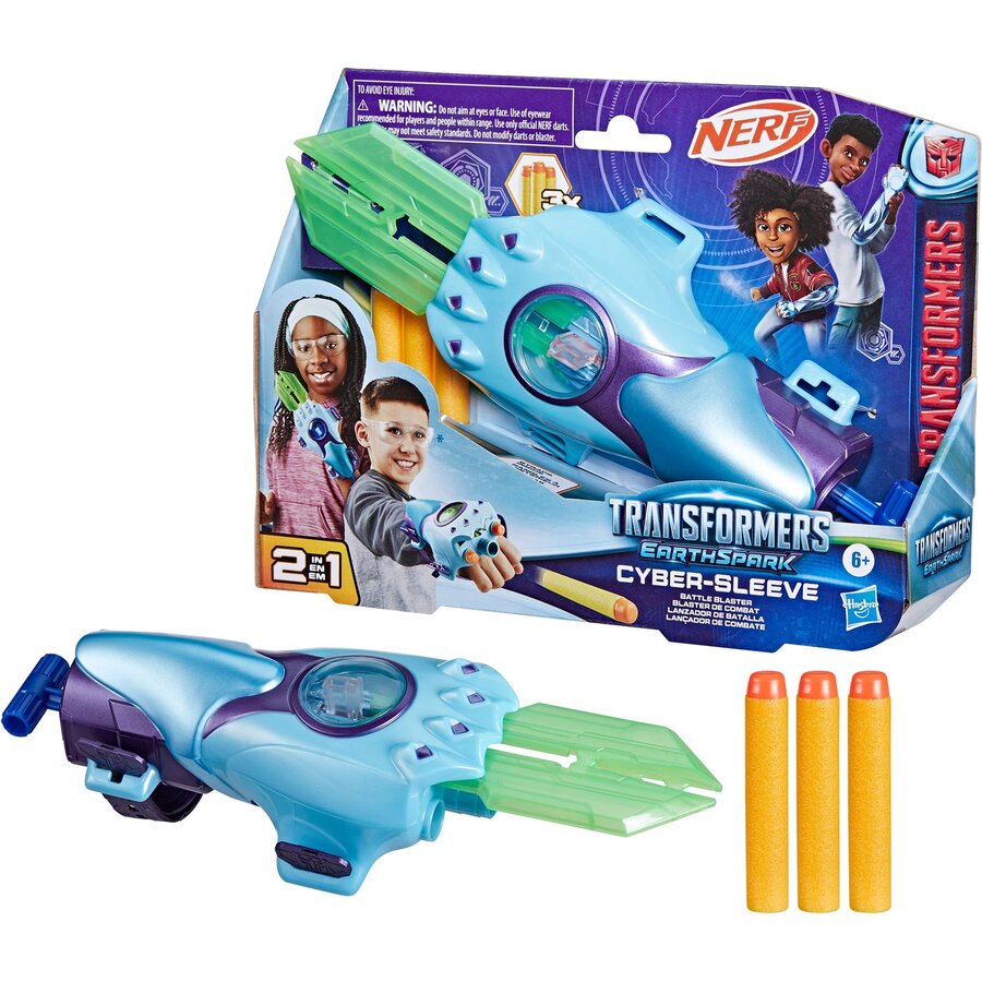 Jucarie Transformers: EarthSpark Cyber-Sleeve Battle Blaster, Nerf Gun