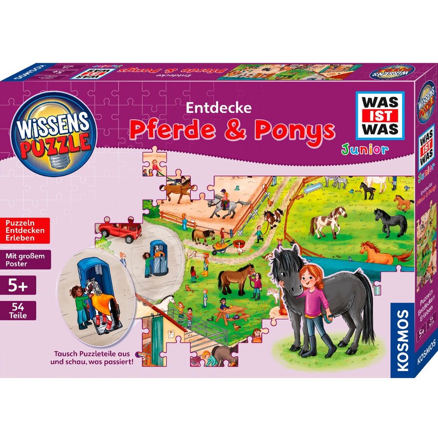 Jucarie knowledge puzzle WHAT IS WHAT Junior: Discover the pony farm (54 pieces)