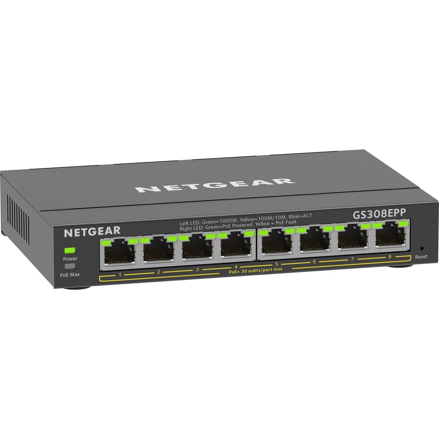 Switch 8-Port Gigabit Ethernet High-Power PoE+ Plus Switch (GS308EPP) Managed L2/L3 Gigabit Ethernet