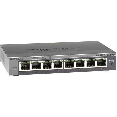 Switch NetGear GS108E Managed Gigabit Ethernet (10/100/1000) Black