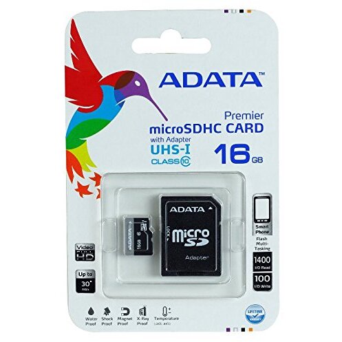Card microSD 16GB + adapter Cl10UHSI Pre
