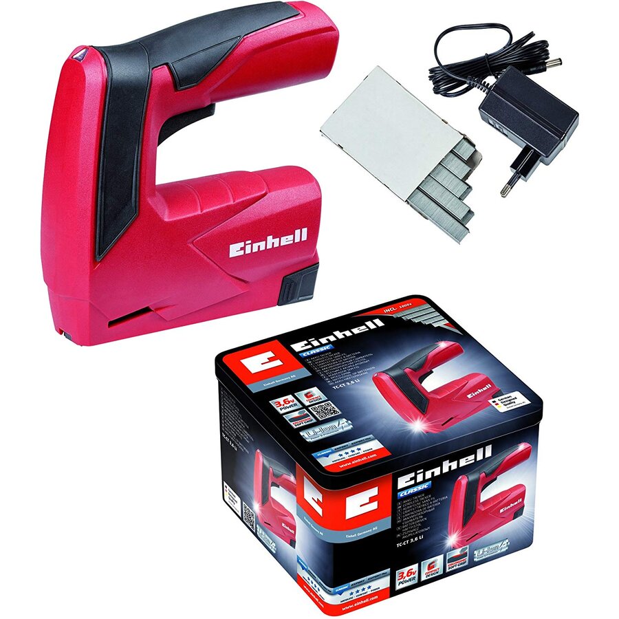 cordless tacker CT TC-3.6 Li, electric tacker (red / black, Li-ion battery pack 1.3Ah)