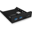 BOX IB-HUB1417-i3, front panel (black, 1x USB Type-C, 2x USB Type-A, card reader)