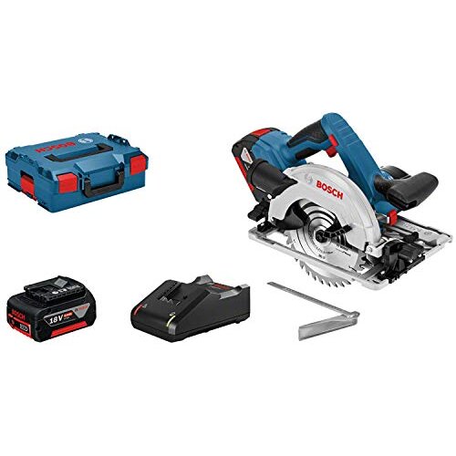 Bosch cordless circular saw GKS 18V-57 G Professional, 18Volt (blue / black, L-BOXX, 2x Li-ion battery 4.0Ah)