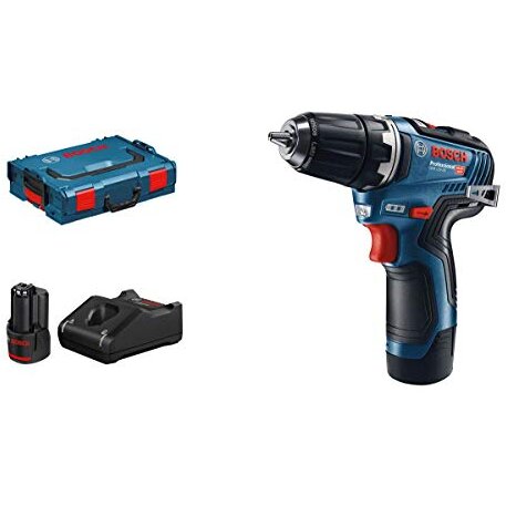 Bosch cordless drill GSR 12V-35 Professional, 12Volt (blue / black, L-BOXX, 2x Li-ion battery 3.0Ah)