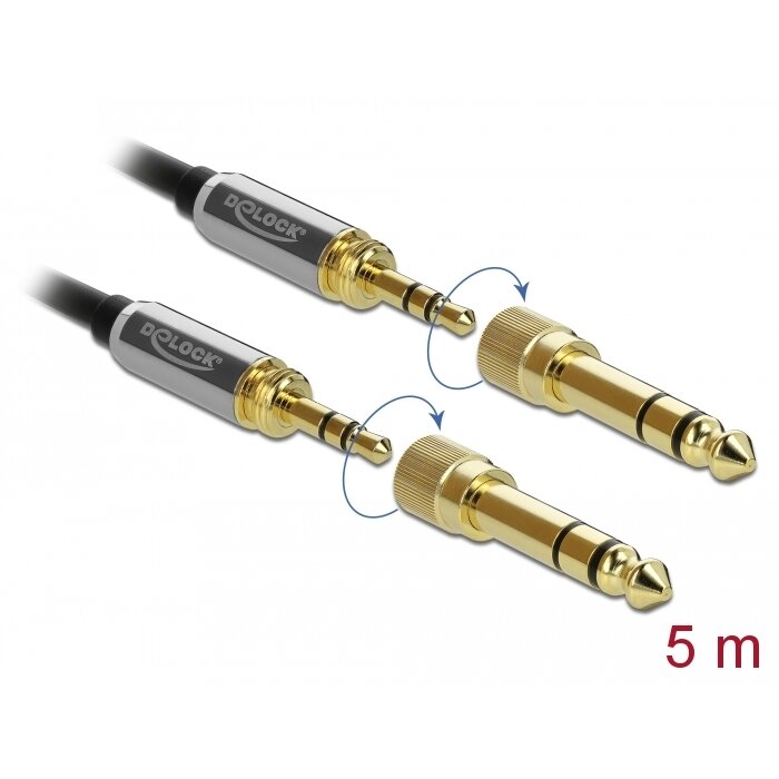 jack 3.5mm St> St screw. 5m - 3Pin> screw adapter