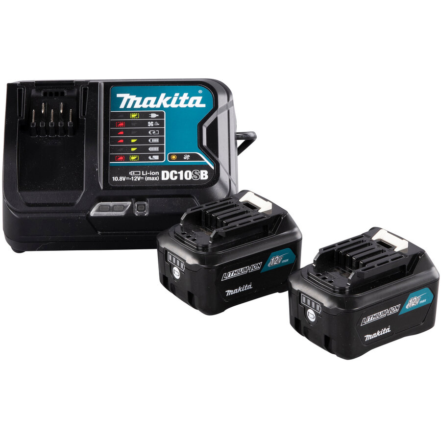 Kit Power Source 191L68-0 2 Acumulatori BL1041B 12V 4Ah si Incarcator DC10SB Negru