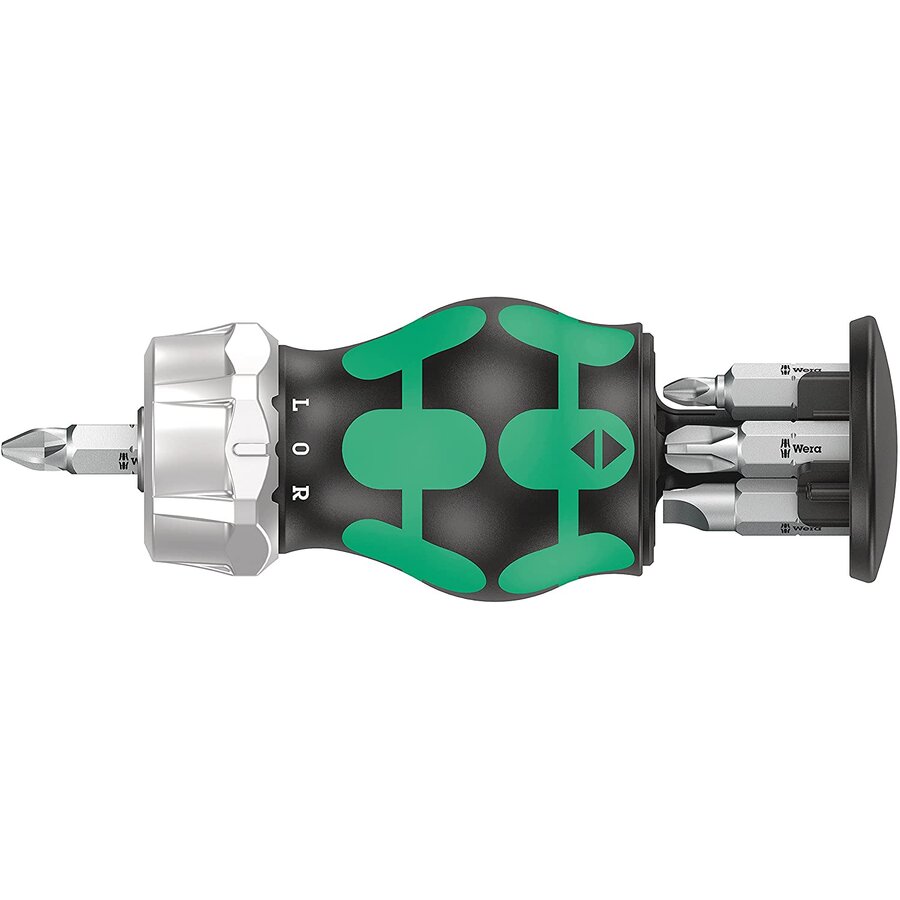 Kraftform compact stubby magazine RA 3, socket wrench (black/green, 7 pieces, with ratchet function)