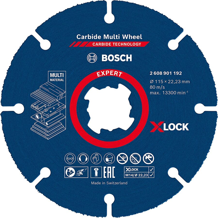 Bosch EXPERT X-LOCK Carbide MultiWheel cutting disc, O 115mm (for small angle grinders)