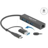 Hub USB 3P USB 3.2 Gen1 Hub+LAN+USB-C/A - 64149