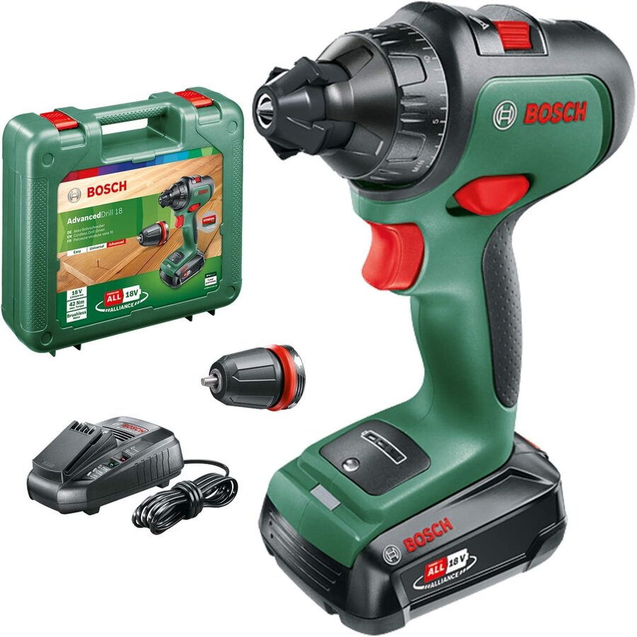 Bosch Cordless Drill AdvancedDrill 18 (green/black, Li-Ion battery 2.5Ah, case)