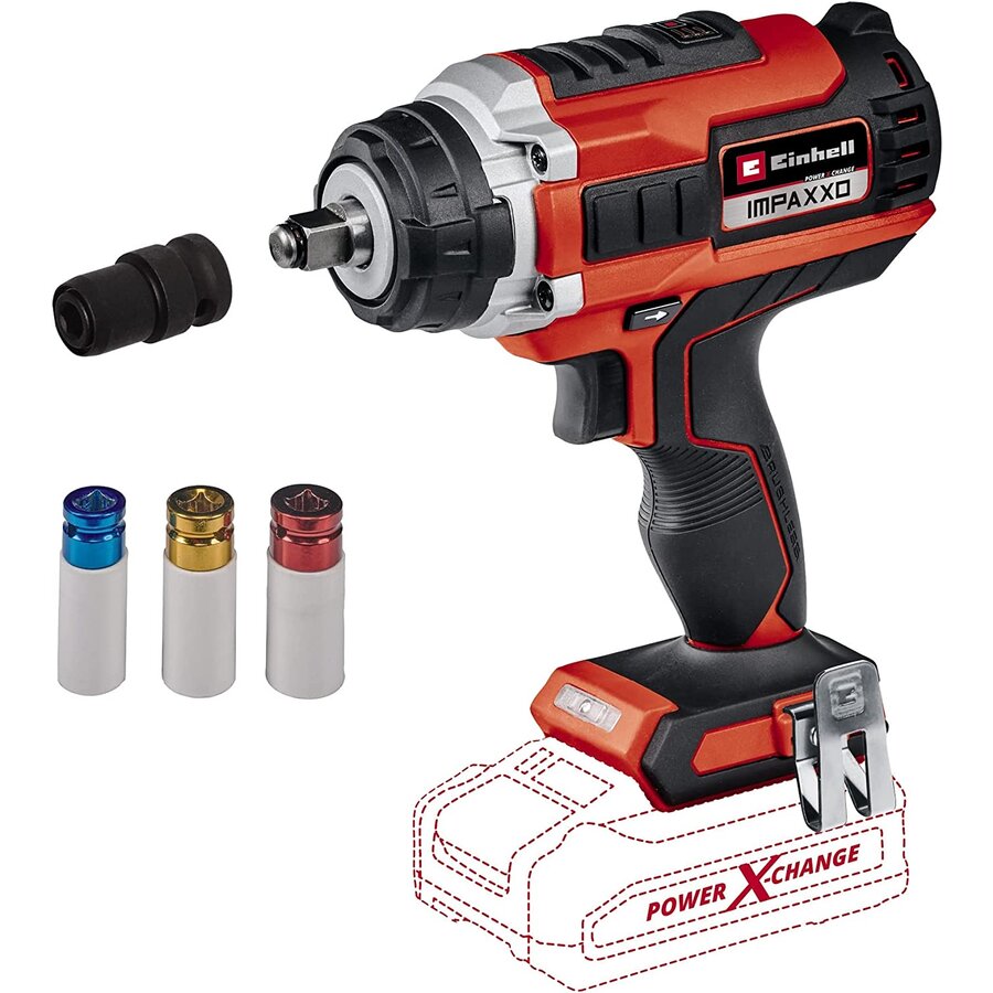 Cheie de Impact Einhell IMPAXXO 18/400 1/2 Fără Baterie și Incarcator Roșu/Negru