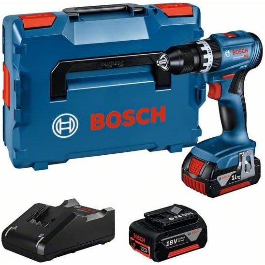 Bosch Cordless Impact Drill GSB 18V-45 Professional, 18V (blue/black, 2x Li-Ion battery 3.0Ah, in L-BOXX)