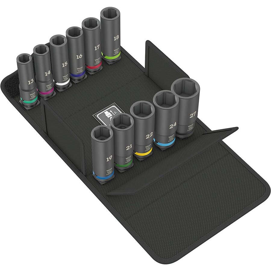 Wera 8790 C Impaktor Deep Set 1, 11 pieces, socket wrench (black, 1/2, in textile box) - imagine 2