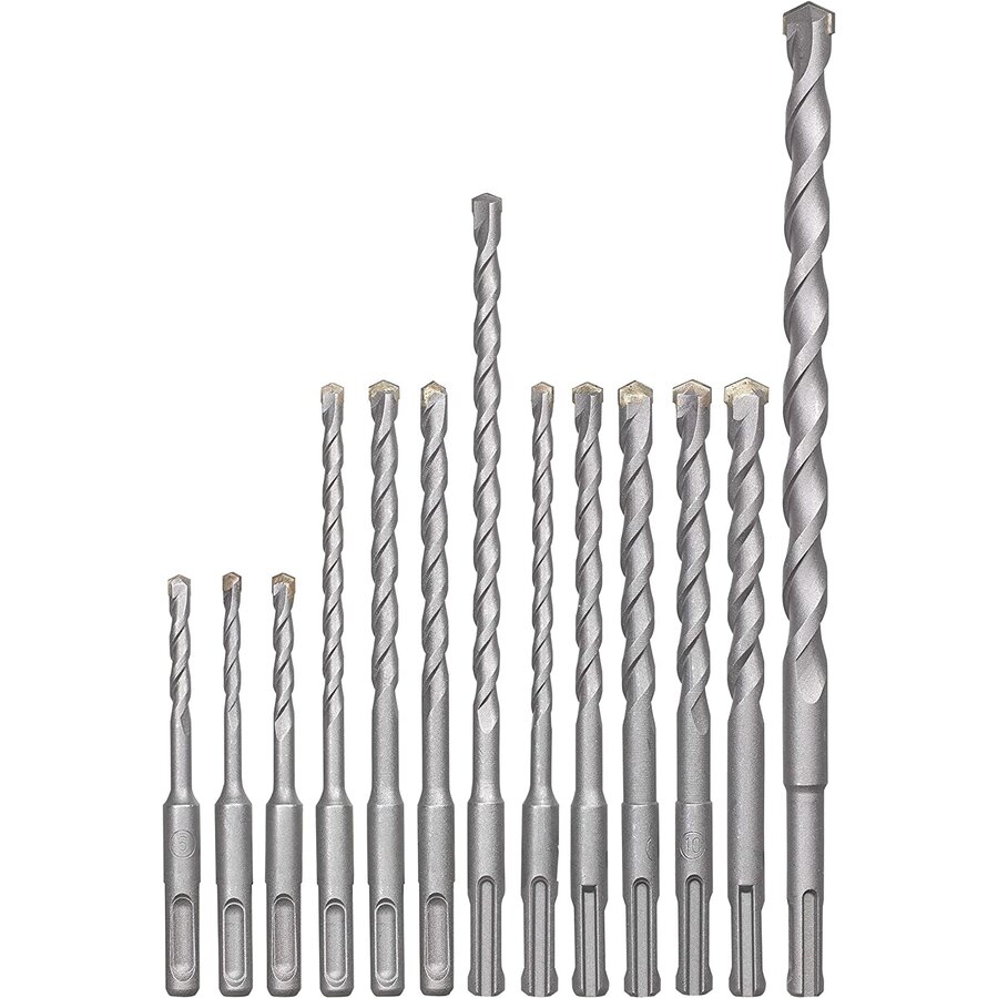 Hammer drill set SDS-plus, 5-14mm (12 pieces, case)