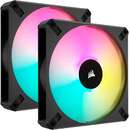 iCUE AF140 RGB ELITE 140 mm PWM, case fan (black, 2-pack, incl. controller)