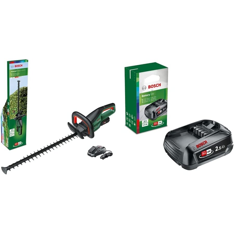 Bosch cordless hedge trimmer Universal HedgeCut 18V-50 (green/black, Li-ion battery 2.5Ah, POWER FOR ALL ALLIANCE)