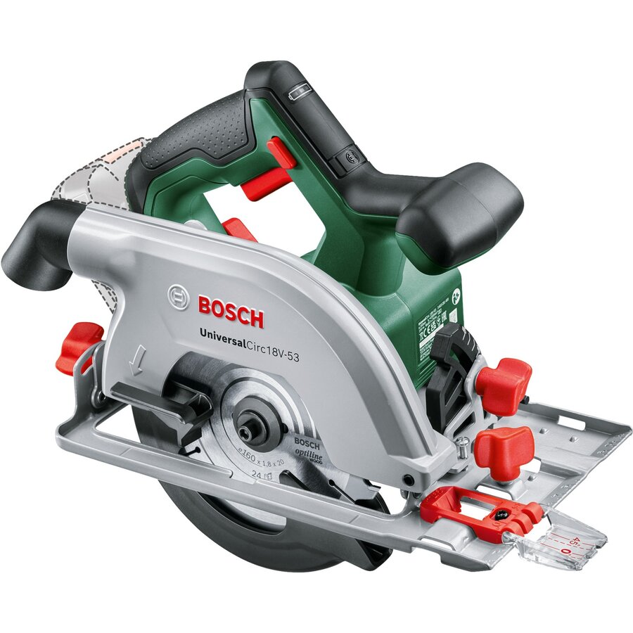 Bosch circular saw UniversalCirc 18V-53 solo, 18V (green/black, without battery and charger, POWER FOR ALL ALLIANCE)