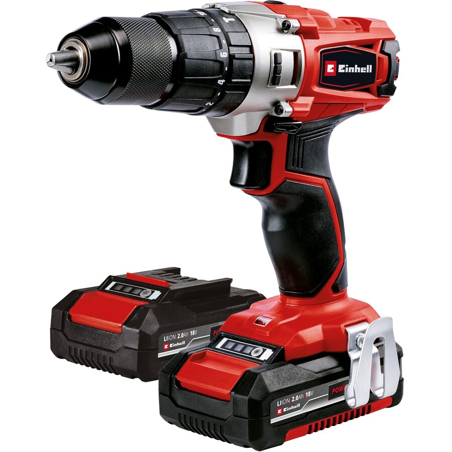 Masina de gaurit Cordless Impact Drill TE-CD 18/2 Li-i +64, 18V (red/black, 2x Li-Ion battery 2.0Ah, case + bit drill set)